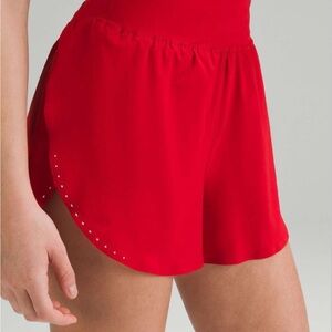 Lululemon Fast and Free Reflective Shorts Size 12 Red